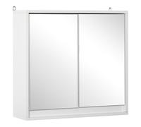 HOMCOM Armario de Baño con Espejo con 2 Puertas y Balda Ajustable Mueble Colgante de Estilo Moderno 48x14,5x45 cm Blanco Aosom España