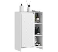 HOMCOM Armario de Baño con Estantes Abiertos Puerta y Estante Ajustable Antivuelco para Salón Dormitorio 53x30x80 cm Blanco