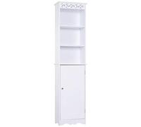HOMCOM Armario de Baño Gabinete Consola Mueble Aparador Organizador de Almacenaje Multiusos de Cocina Comedor Salón Estantes Ajustables con Puertas 40x23x60cm