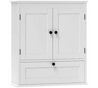 HOMCOM Armario de baño montado sobre inodoro 55x22x62 cm Blanco