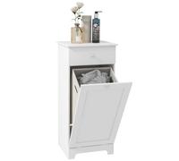 HOMCOM Armario de baño y lavandería 40 x 40 x 90,5 cm Blanco | Cesta de la ropa, cajón