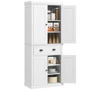 HOMCOM Armario de cocina aparador de estilo moderno con armarios para puertas, estantes ajustables y cajón, mueble de almacenamiento para comedor, sala de estar, 76,2 x 40,2 x 183 cm, color blanco