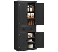 HOMCOM Armario de cocina aparador de estilo moderno con armarios para puertas, estantes ajustables y cajón, mueble de almacenamiento para comedor, sala de estar, 76,2 x 40,2 x 183 cm, negro