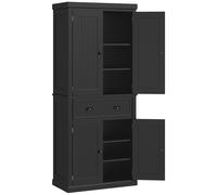 HOMCOM Armario de cocina buffet cocina multi-espacios estantes ajustables 4 puertas y gran cajón 76,2 x 40,2 x 183 cm negro