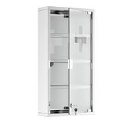 HOMCOM Botiquín de Pared Acero Inoxidable 60x30x12 cm de 4 Niveles Armario Botiquín para Primeros Auxilios Medicinas Plateado Aosom España