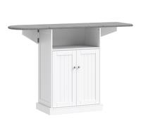 HOMCOM Armario de planchado sobre ruedas, tabla de planchar plegable con superficie de planchado, 131 x 37 x 89,5 cm, blanco Aosom España