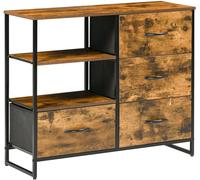 Homcom Armario de salón 84x30x71.5 cm marrón rústico