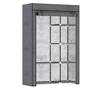 HOMCOM Armario de Tela, Armario Portátil, con Barra para Colgar, 6 Estantes, Marco de Acero, para Dormitorio, Vestidor, 103x43x162,5 cm, Gris Oscuro