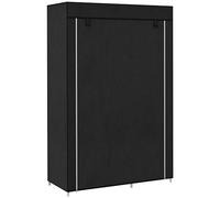 HOMCOM Armario de Tela, Armario Portátil, con Barra para Colgar, 6 Estantes, Marco de Acero, para Dormitorio, Vestidor, 103x43x162,5 cm, Negro