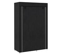 HOMCOM Armario de Tela, Armario Portátil, con Barra para Colgar, 6 Estantes, Marco de Acero, para Dormitorio, Vestidor, 103x43x162,5 cm, Negro