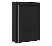 HOMCOM Armario de Tela, Armario Portátil, con Barra para Colgar, 6 Estantes, Marco de Acero, para Dormitorio, Vestidor, 103x43x162,5 cm, Negro