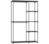 HOMCOM Armario de tela con barra, estantes, para dormitorio, vestidor, 111 x 43 x 185 cm, Negro