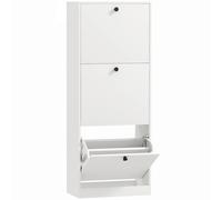 HOMCOM Armario de Zapatos, 3 Cajones, para hasta 12 Pares de Zapatos, Tablero de Partículas, Blanco