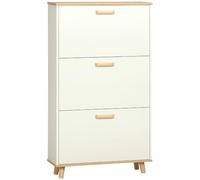 HOMCOM Armario de Zapatos con 3 Cajones Abatibles 70x23,5x122 cm Blanco | Moderno, Zapatero Estrecho, para 12 Pares de Zapatos, Estante Ajustable, para Pasillo Entrada