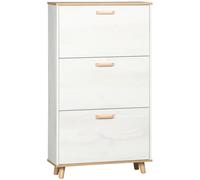 HOMCOM Armario de Zapatos con 3 Cajones Abatibles para 12 Pares 70x23,5x122 cm Blanco 70x23.5x122 cm