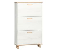 HOMCOM Armario de Zapatos Moderno Mueble Zapatero Estrecho con 3 Cajones Abatibles para 12 Pares de Zapatos y Estante Ajustable para Pasillo Entrada 70x23,5x122 cm Blanco