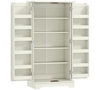 HOMCOM Armario Despensa Cocina con 2 Puertas 16 Estantes y Estante Ajustable para Comedor Salón 60x40x120 cm Crema