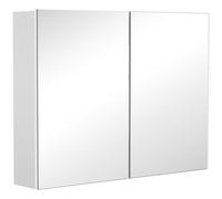 HOMCOM Armario Espejo Baño de Pared con 3 Estantes Interiores de Estilo Moderno 80x15x60 cm Blanco Aosom España