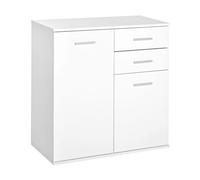 HOMCOM HOMCOM Mueble Auxiliar de Salón Aparador Estrecho con Puertas y Cajones 71x35x76cm Blanco Aosom España