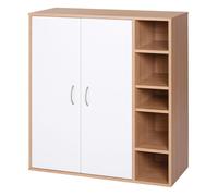 HOMCOM Armario Gabinete Consola Multiusos de Cocina Comedor Salón Baño con Puertas y Estantes Ajustables 60x30x80 cm Blanco Aosom España