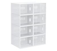 HOMCOM Organizador de Zapatos Modular Estantería Modulable con 8 Cubos Puertas Magnéticas 25x35x19 cm Transparente Aosom España
