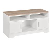 HOMCOM Armario para Televisor Mueble Auxiliar para TV con Gran Espacio de Almacenaje Estantes Abiertos 105x40x52cm Blanco
