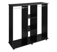 HomCom® Armarios Roperos Móvil con Doble Riel 3 Estantes Organizador 120x40x128cm Negro Aosom España