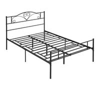 HOMCOM Armazón de Cama de Metal con Cabecero, Capacidad de 300 kg, 145L x 211An x 106Al cm, Negro Aosom España
