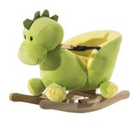 HOMCOM Balancín Infantil Dinosaurio Bebés 18-36 Meses 60x33x45 cm Verde