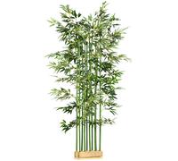 HOMCOM Bambú Artificial en Maceta 180 cm Planta Artificial Hogar Verde