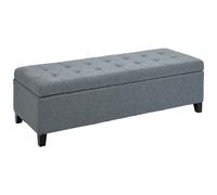 HOMCOM Banca con almacenamiento otomana banca pasillo capitonado 125,1x48,9x41,3 cm Gris Aosom España