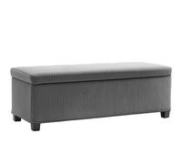 Homcom puff almacenaje, banco almacenaje, capacidad de 84 l, 112x42x40 cm, taburete reposapiés, tapizado en pana, pie de cama, carga 220 kg, para sala de estar, dormitorio, entrada, beige