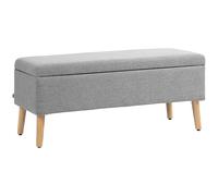 HOMCOM Banco baúl tapizado para dormitorio, pasillo, salón, carga 220 Kg, 110 x 39 x 45 cm, gris