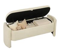HOMCOM Banco Cama con baúl, 118x42x45cm, Crema