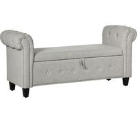 Homcom Banco de Almacenaje 146.5x49x74.5 cm Gris Claro