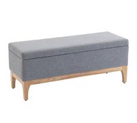 HOMCOM Banco de almacenaje, caja de almacenaje con tapa extraíble, estilo escandinavo, final de cama en tejido de lino, 110 x 39 x 45 cm, gris