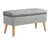HOMCOM Banco de Almacenaje con Cojín y Tapa 80x35x42 cm Gris