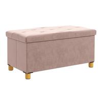 HOMCOM Banco de almacenaje, Final de Cama, Plegable, 76 x 38 x 38 cm, Volumen 67 L, Capacidad de Carga 120 kg, con Funda, para Dormitorio, Pasillo, salón, Rosa