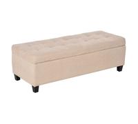 HOMCOM Banco de Almacenamiento con Tapa Abatible 125x49x41,5 cm Beige