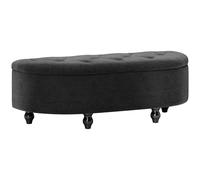 HOMCOM Banco de Almacenamiento Baúl acolchado tapa de cierre suave acabado de terciopelo 120x46x42 cm Gris Oscuro Aosom España