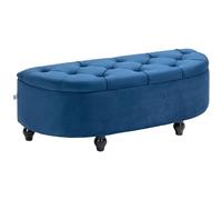 HOMCOM - Banco de almacenamiento, baúl de almacenamiento, diseño acolchado para cama con revestimiento aterciopelado, patas de madera de caucho, para salón, dormitorio, entrada, 120 x 46 x 42 cm,