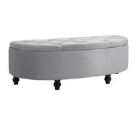 HOMCOM Banco de almacenamiento baúl de almacenamiento diseño capitonado semicircular final de cama con tapizado de terciopelo Aosom España