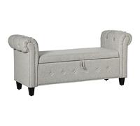 HOMCOM Banco de Almacenamiento con Tapa 150 kg 146,5x49x74,5 cm Gris Claro