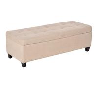HOMCOM Banco de Almacenamiento con Tapa Abatible 125x49x41,5 cm Beige