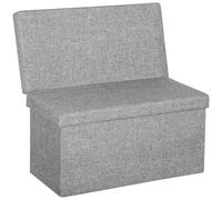 HOMCOM Banco de Almacenamiento Dormitorio con Respaldo 76x50x73cm Gris