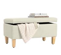 HOMCOM Banco de Almacenamiento para pie de Cama, 71x37x36cm, Beige