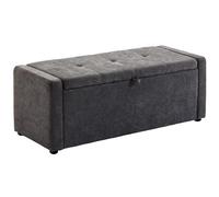 HOMCOM - Banco de almacenamiento para salón, dormitorio, entrada, 122 x 48 x 44 cm, color gris oscuro