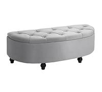 HOMCOM Banco de Almacenamiento Tipo Terciopelo 120x46x42cm Gris