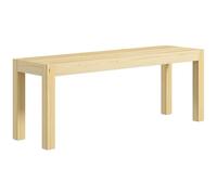 HOMCOM - Banco de Cocina de Madera Maciza de 2 plazas, Banco de Comedor, 120 x 33 x 45 cm, Carga 240 kg, Estilo Rural, para Cocina, Comedor, salón, Madera Natural