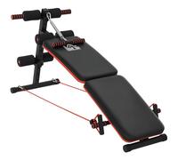 HOMCOM Banco de Ejercicio o Musculación, Banco Abdominales Plegable Ajustable en Altura con Soporte Poplíteo Regulable Ideal Hogar y Gimnasio 137x51x50-66 cm Negro